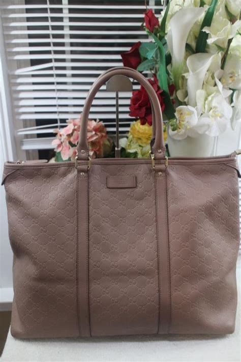 gucci 201482|GUCCI Guccissima TRAVEL X LARGE Joy Tote Bag BEIGE .